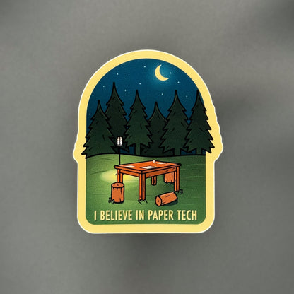 I Believe in Paper Tech Sticker