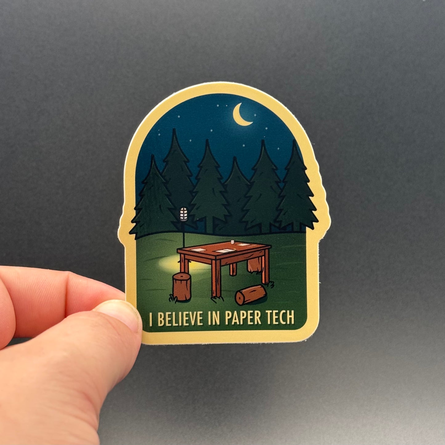 I Believe in Paper Tech Sticker